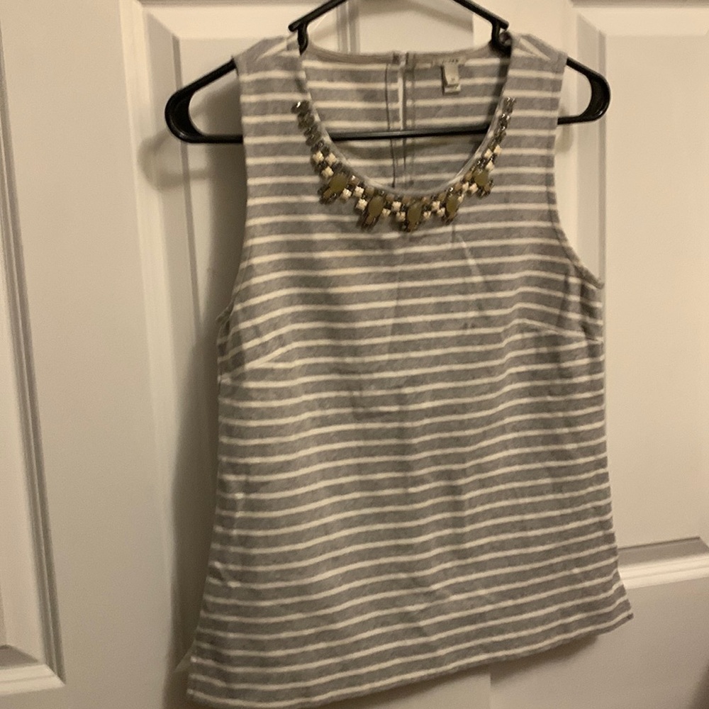 Jcrew beaded collar sleeveless top